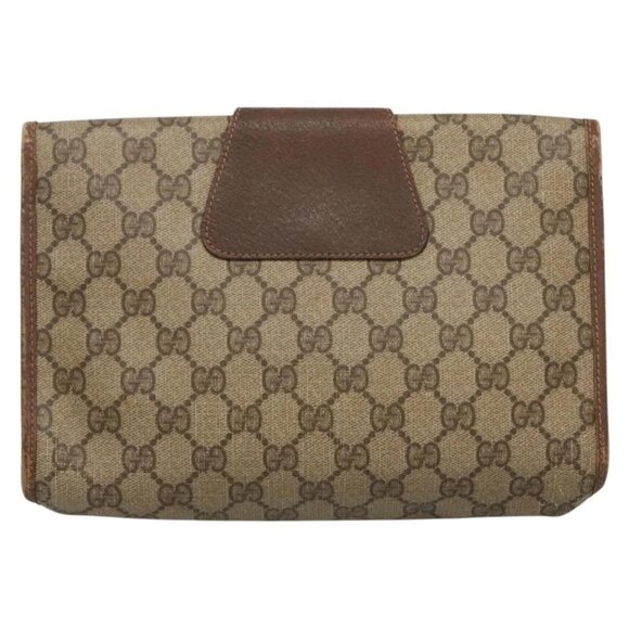 GUCCI GG Supreme Web Sherry Line Bag PVC Beige Brown - Picture 3 of 16